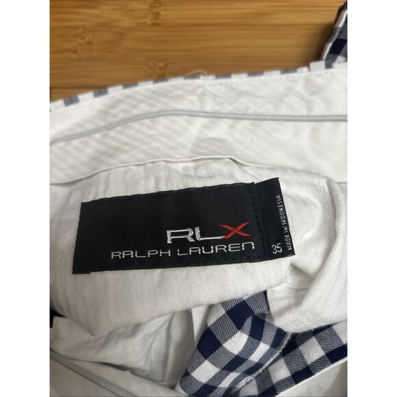 Ralph Lauren RLX Plaid Flat Front Bermuda Shorts Resort Wear Athleisure Luxe 35 - Picture 4 of 5